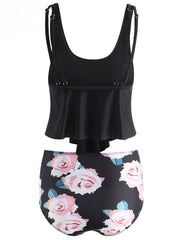 Load image into Gallery viewer, Floral Print U Neck Tankini Set - vendach