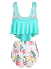 Load image into Gallery viewer, Floral Print U Neck Tankini Set - vendach