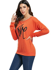 Load image into Gallery viewer, Love Pattern Dropped Shoulder Sweatshirt - vendach