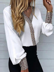 Load image into Gallery viewer, Long Sleeve Blouse with Cheetah Print