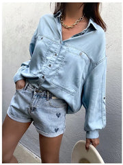 Load image into Gallery viewer, Long Sleeve Over Size Shirt