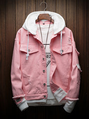 Load image into Gallery viewer, Hooded Denim Jeans Jacket