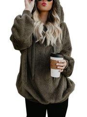 Load image into Gallery viewer, European and American long-sleeved hooded solid color sweater