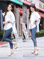 Load image into Gallery viewer, Floral high heel women sandals