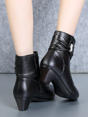 Load image into Gallery viewer, Women's mid heel short boots