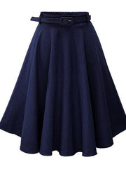 Load image into Gallery viewer, Mid-Length Denim Skirt