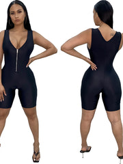 Load image into Gallery viewer, Zip-Up Tank Romper