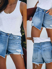 Load image into Gallery viewer, Wrap-Around Jean Skort