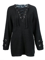 Load image into Gallery viewer, Lace-Up Sweater