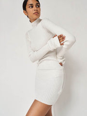 Load image into Gallery viewer, Long Sleeve Ribbed Turtleneck Dress w/ Drawstring Side