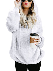 Load image into Gallery viewer, European and American long-sleeved hooded solid color sweater