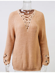 Load image into Gallery viewer, Lace-Up Sweater