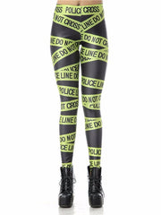Load image into Gallery viewer, Police Line Printed Leggings