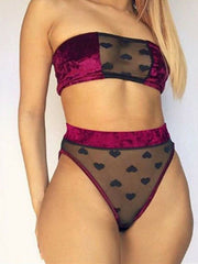 Load image into Gallery viewer, SHEER VELVET TUBE TOP & BOTTOM