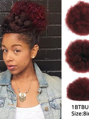 Load image into Gallery viewer, Short Afro Kinky Curly Ponytail Clip in on