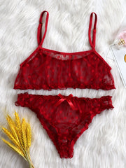 Load image into Gallery viewer, Sexy Sheer Dot Lace Lingerie Set