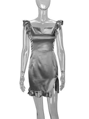 Load image into Gallery viewer, Ruffled Shoulder Dress