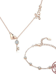 Load image into Gallery viewer, Key of Love Necklace & Bracelet Set