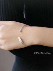 Load image into Gallery viewer, Silver Plated Feather Bracelets & Bangles - vendach