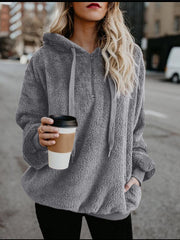 Load image into Gallery viewer, European and American long-sleeved hooded solid color sweater