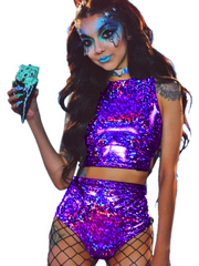 Load image into Gallery viewer, Festival Tank Top & High Waist Shorts