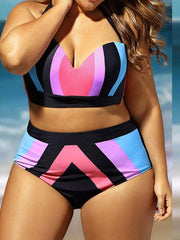 Load image into Gallery viewer, Plus Size bikini rainbow color - vendach