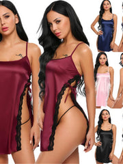 Load image into Gallery viewer, Silky Nightgown Lingerie Set