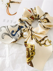 Load image into Gallery viewer, Satin Silky bow hair scrunchie