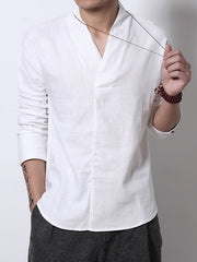 Load image into Gallery viewer, Men's Long Sleeved Hemp Tunic Style Shirt