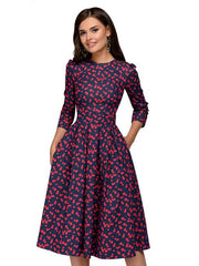 Load image into Gallery viewer, Dress W/ Three Quarter Sleeve