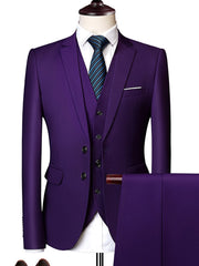 Load image into Gallery viewer, Slim Fit Tuxedos 3Pcs Set (Jacket+Pants+Vest)