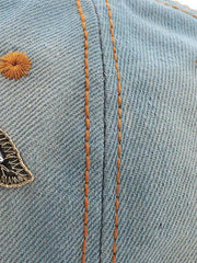 Load image into Gallery viewer, Women's Denim Baseball Cap Diamonds & Embroidery w/ Flowers