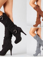 Load image into Gallery viewer, Belt buckle side zip high boots