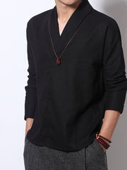 Load image into Gallery viewer, Men's Long Sleeved Hemp Tunic Style Shirt