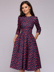 Load image into Gallery viewer, Dress W/ Three Quarter Sleeve