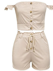 Load image into Gallery viewer, Off Shoulder Tube Top & Shorts