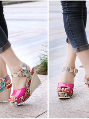 Load image into Gallery viewer, Floral high heel women sandals