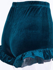 Load image into Gallery viewer, Velvet Ruffled High Waist Shorts