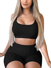 Load image into Gallery viewer, Crop Top Tank Top and Bicycle Shorts