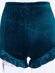 Load image into Gallery viewer, Velvet Ruffled High Waist Shorts