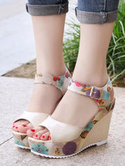 Load image into Gallery viewer, Floral high heel women sandals