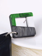 Load image into Gallery viewer, Big Geometric Square Drop Earrings