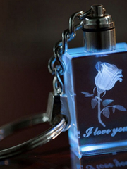 Load image into Gallery viewer, Crystal LED Light Key Chain