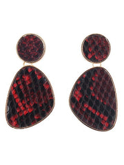 Load image into Gallery viewer, Leather Snake Print Drop Earrings