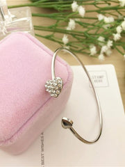 Load image into Gallery viewer, Crystal Double Heart Cuff Bracelet - vendach