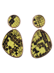 Load image into Gallery viewer, Leather Snake Print Drop Earrings