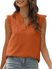 Load image into Gallery viewer, Lace Sleeves V-Neck Top