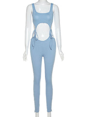 Load image into Gallery viewer, Four Point Lace Ties Bodycon Bodysuit