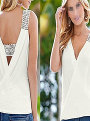 Load image into Gallery viewer, V-neck Casual Blouse Sleeveless - vendach