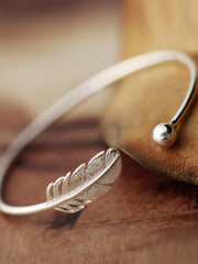 Load image into Gallery viewer, Silver Plated Feather Bracelets & Bangles - vendach